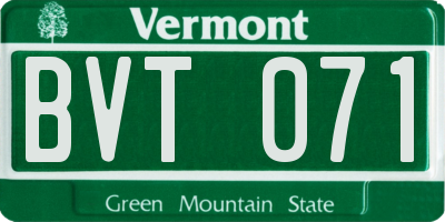 VT license plate BVT071