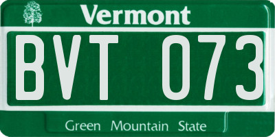 VT license plate BVT073
