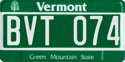 VT license plate BVT074