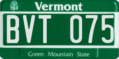 VT license plate BVT075