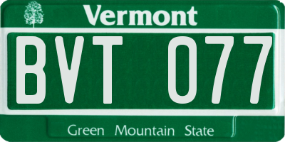 VT license plate BVT077