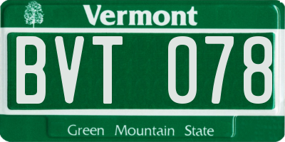 VT license plate BVT078