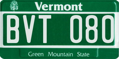VT license plate BVT080