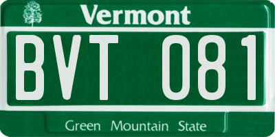 VT license plate BVT081