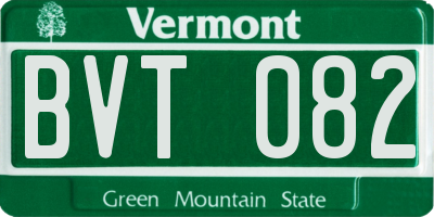 VT license plate BVT082