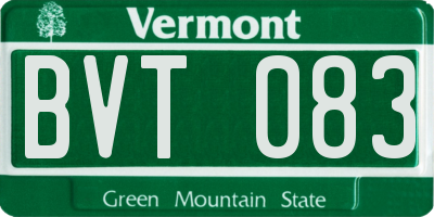 VT license plate BVT083
