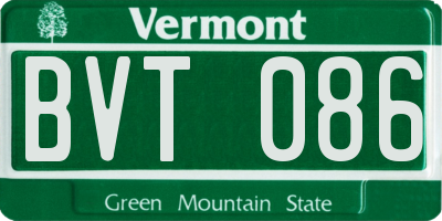 VT license plate BVT086