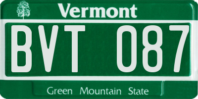 VT license plate BVT087