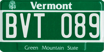 VT license plate BVT089