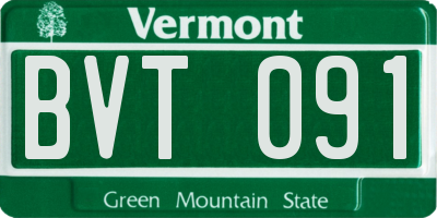 VT license plate BVT091
