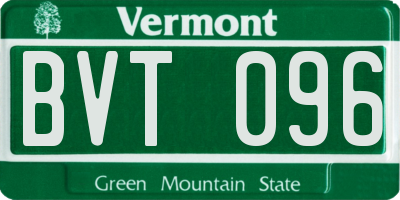 VT license plate BVT096