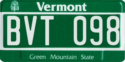 VT license plate BVT098