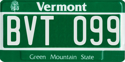 VT license plate BVT099