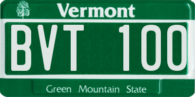 VT license plate BVT100