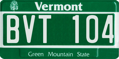 VT license plate BVT104