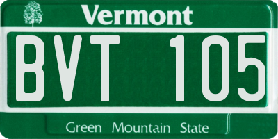 VT license plate BVT105