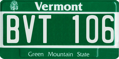 VT license plate BVT106