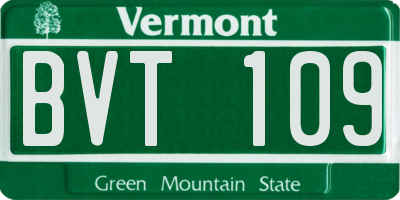 VT license plate BVT109