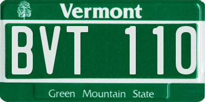 VT license plate BVT110