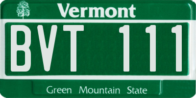 VT license plate BVT111