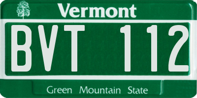 VT license plate BVT112
