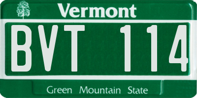 VT license plate BVT114