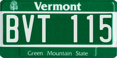 VT license plate BVT115