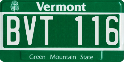 VT license plate BVT116