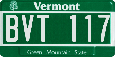 VT license plate BVT117