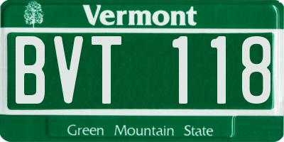 VT license plate BVT118