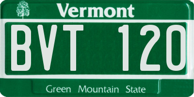 VT license plate BVT120