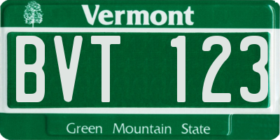VT license plate BVT123