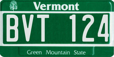 VT license plate BVT124
