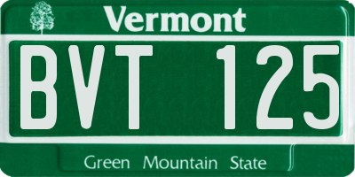 VT license plate BVT125