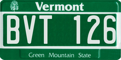 VT license plate BVT126