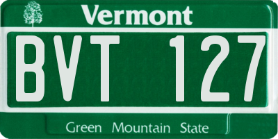 VT license plate BVT127