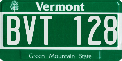 VT license plate BVT128
