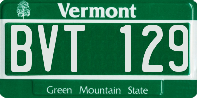 VT license plate BVT129