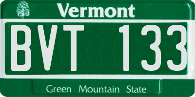 VT license plate BVT133