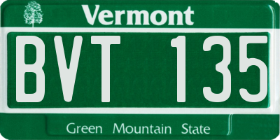 VT license plate BVT135