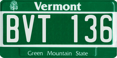 VT license plate BVT136