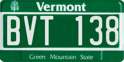 VT license plate BVT138