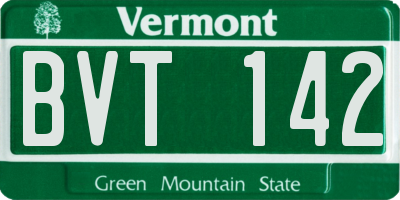 VT license plate BVT142