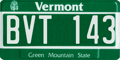 VT license plate BVT143