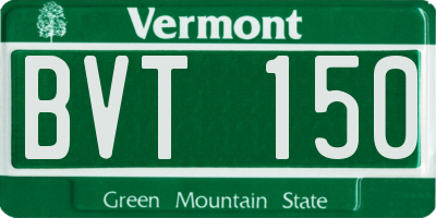 VT license plate BVT150