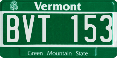 VT license plate BVT153