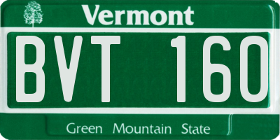 VT license plate BVT160