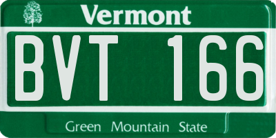 VT license plate BVT166