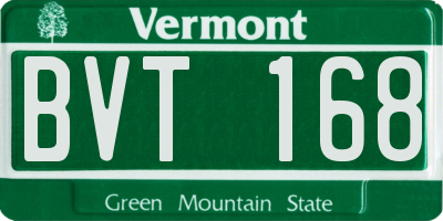 VT license plate BVT168