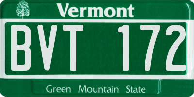 VT license plate BVT172